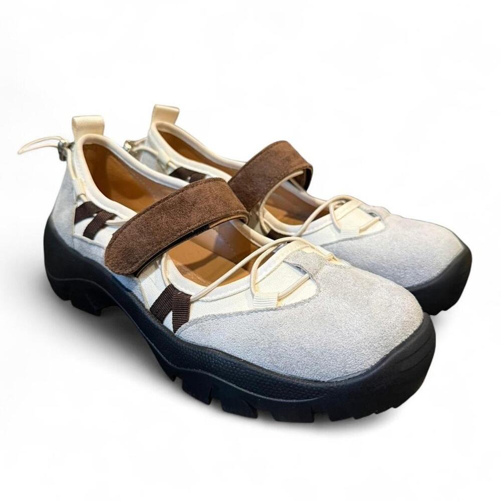 Mary Jane Ballet Sneakers New Sz 37 (7) Capsule Color Block Minimalist Neutral